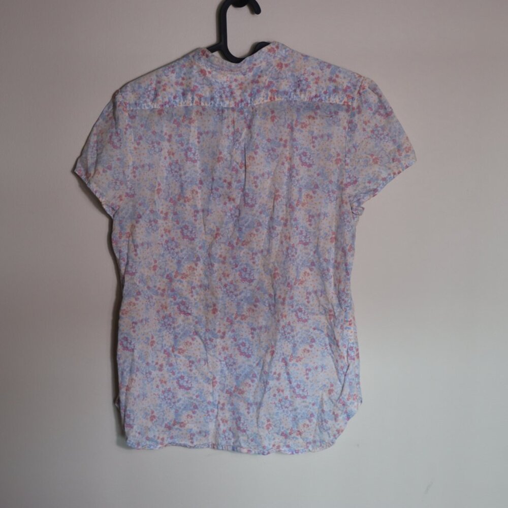 LL Bean Abstract Print Short Sleeve Cotton Top Size XS - Picture 8 of 9